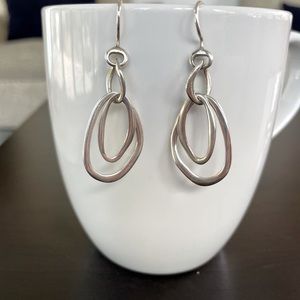 Silpada Sterling Double Hoop Dangle Earrings